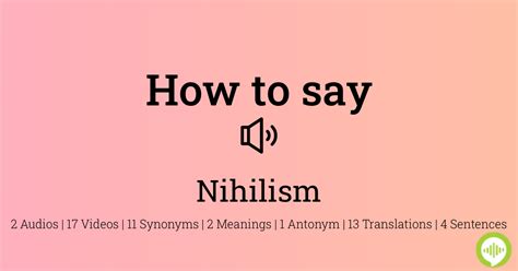 nihilism pronunciation